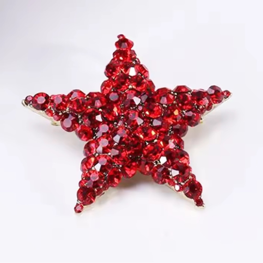 Red Star Wine Crystal Brooch - Picture 2 of 5